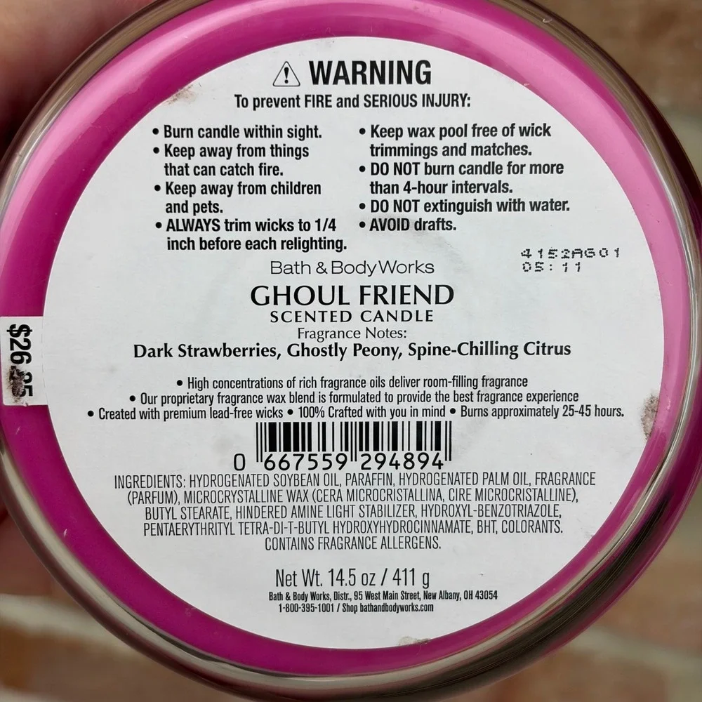 Bath & Body Works Ghoul Friend 3-Wick Candle Halloween Skeletons 14.5oz Purple